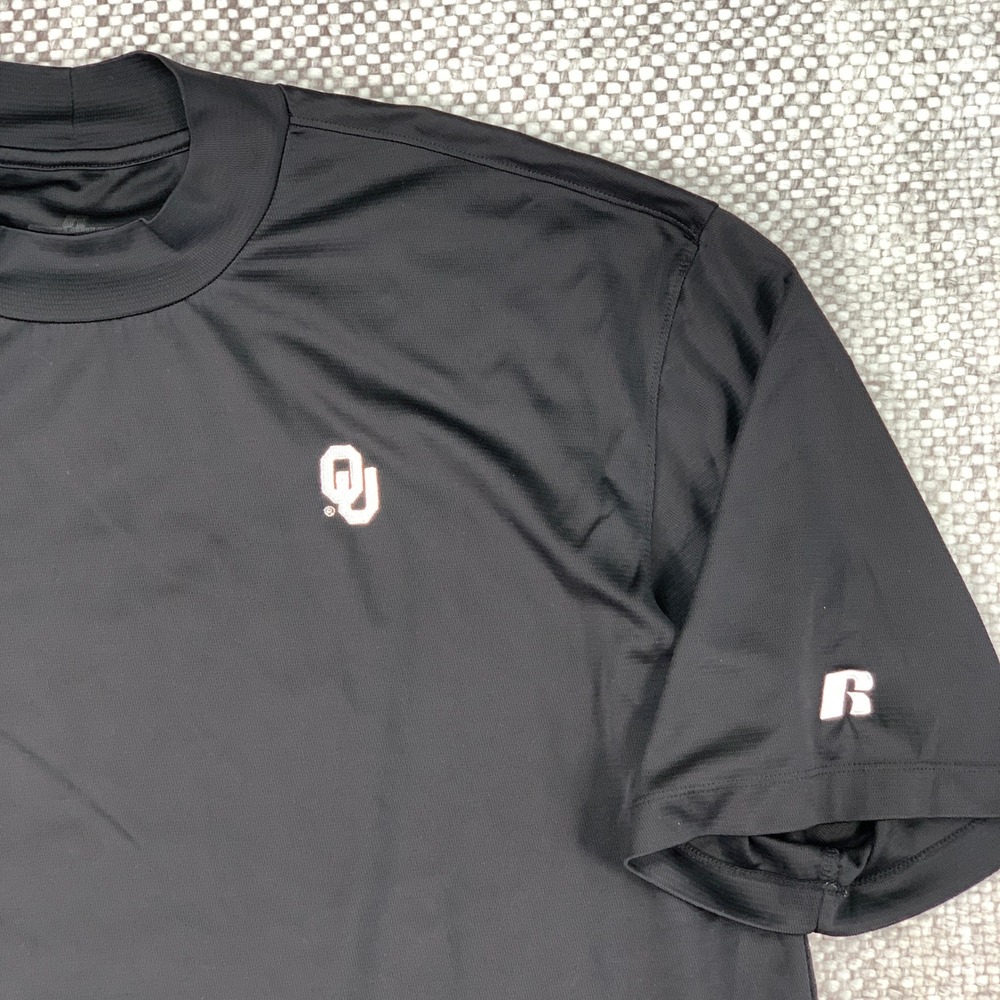 Russell Athletic Oklahoma Sooners Shirt Mens XXL Black Dri-Power Mock Neck OU